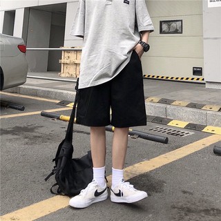 Quần short kaki đen basic - ẢNH THẬT