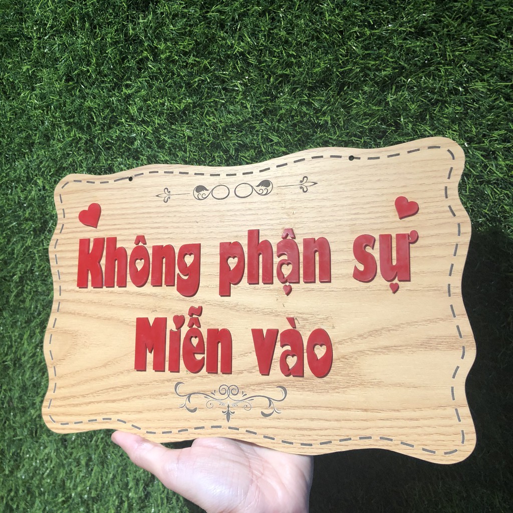 Bảng hiệu gỗ không phận sự miễn vào - Thiết kế và khắc chữ theo yêu cầu