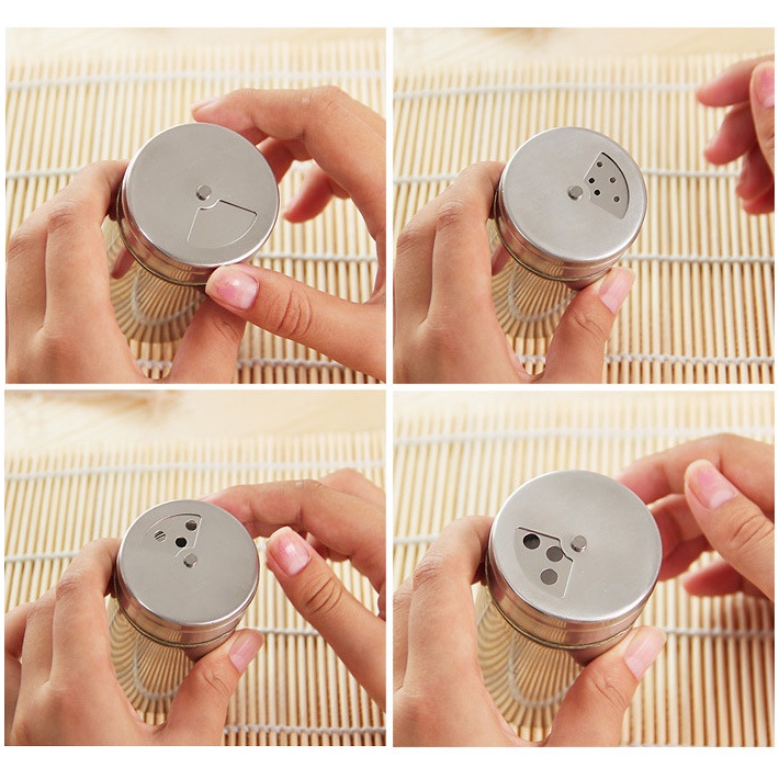 Lọ Đựng Tiêu , Đựng Tăm, Gia Vị Thủy Tinh Vỏ Inox 304