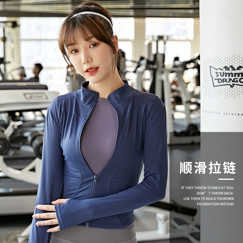 Áo Khoác Tay Dài Có Khóa Kéo Tập Thể Thao Cho Nữ