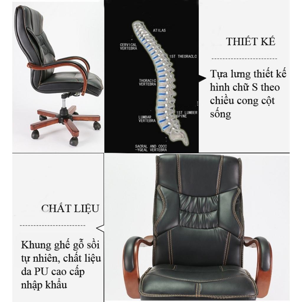 GHẾ GIÁM ĐỐC GỖ UỐN CHÂN XOAY - TP83