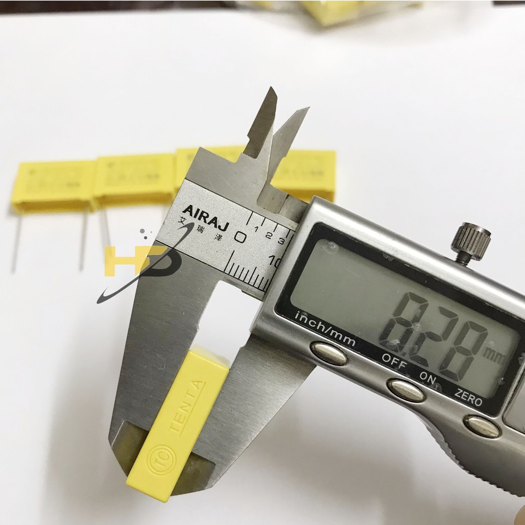 Tụ lọc nguồn 0.47uF-275V chất lượng tốt. - 0.47UF-275V, Tụ Cao Áp Chân Cắm 22mm