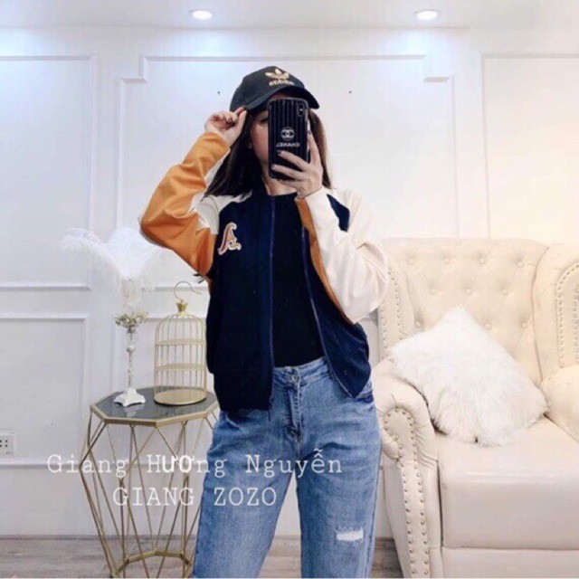 [Mã WASTMAY giảm 15% tối đa 30K đơn 150K] Áo khoác bomber tay phối cam 1 màu cá tính | BigBuy360 - bigbuy360.vn