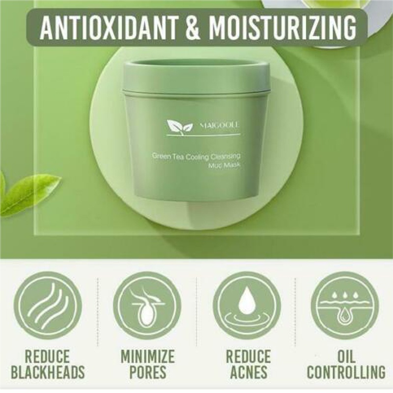 Mặt Nạ Bùn Trà Xanh 100G Làm Sạch Sâu Loại Bỏ Mụn Đầu Đen Và Se Khít Lỗ Chân Lông