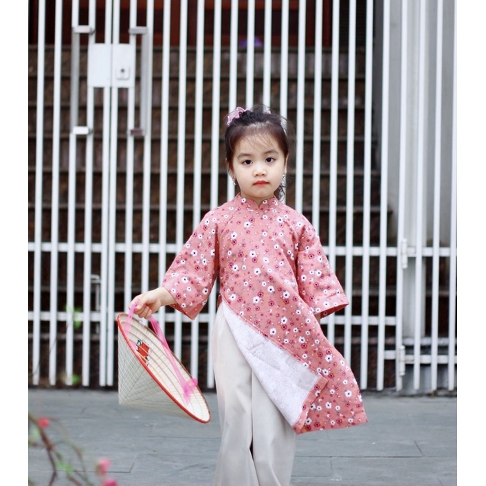 SET ÁO DÀI TẾT HOA NHÍ CHO BÉ , nhiều màu lựa chọn