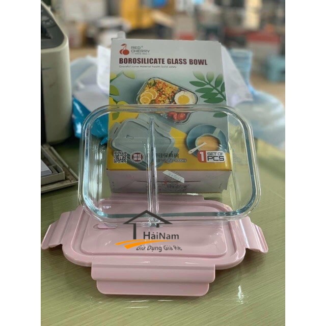 Hộp thủy tinh đựng thực phẩm chia ngăn tiện lợi loại 2 ngăn, 3 ngăn dung tích từ 650ml-1000ml
