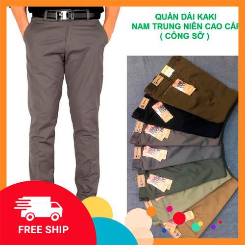 Quần Kaki Nam Trung Niên Ống Suông Cao Cấp Nhiều Màu KK01