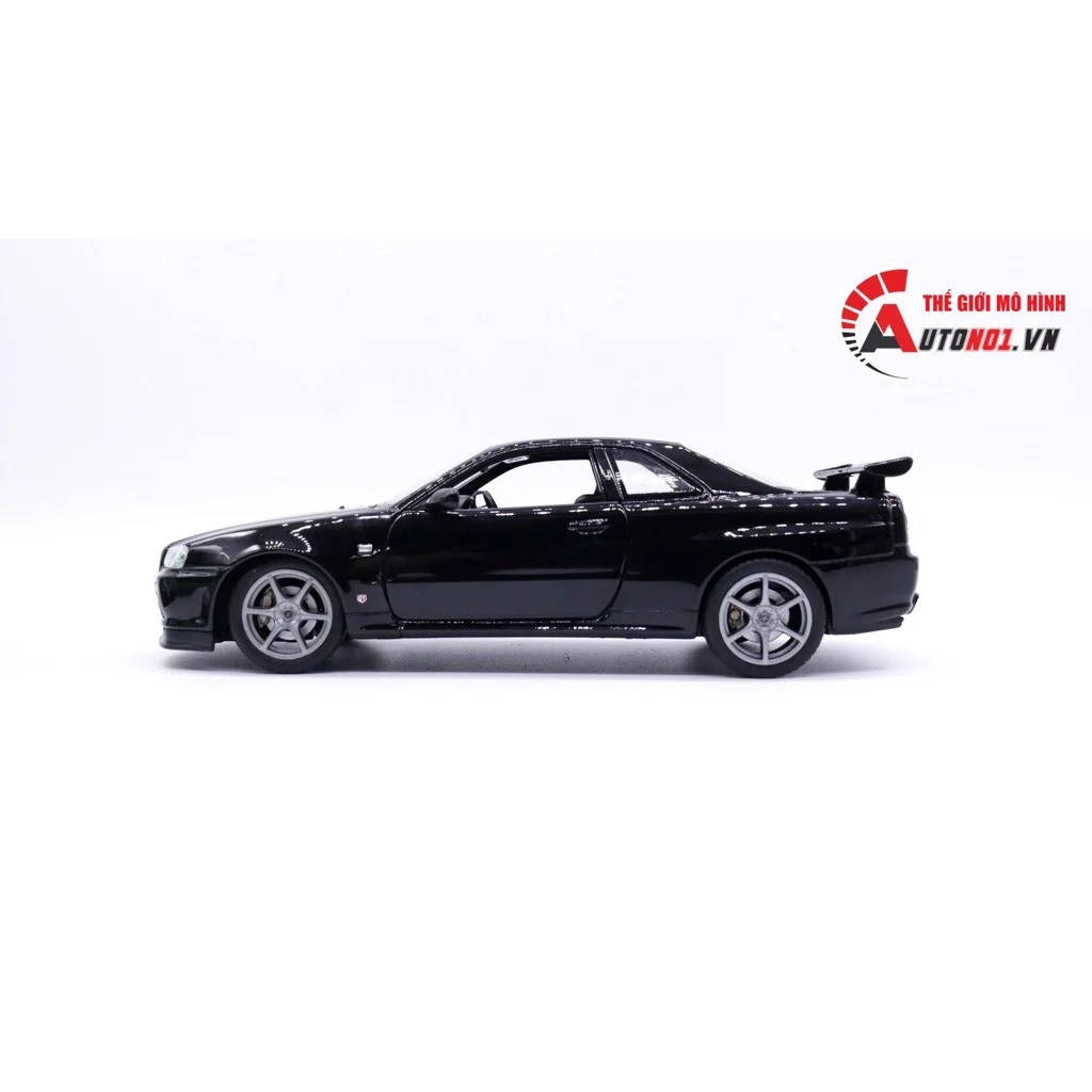 MÔ HÌNH XE NISSAN SKYLINE GT-R R34 BLACK 1:24 WELLY 7453