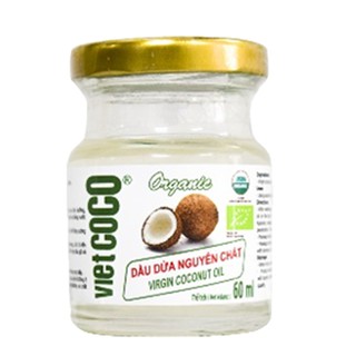 Dầu dừa tinh khiết chăm sóc da, tóc Vietcoco organic 60ml