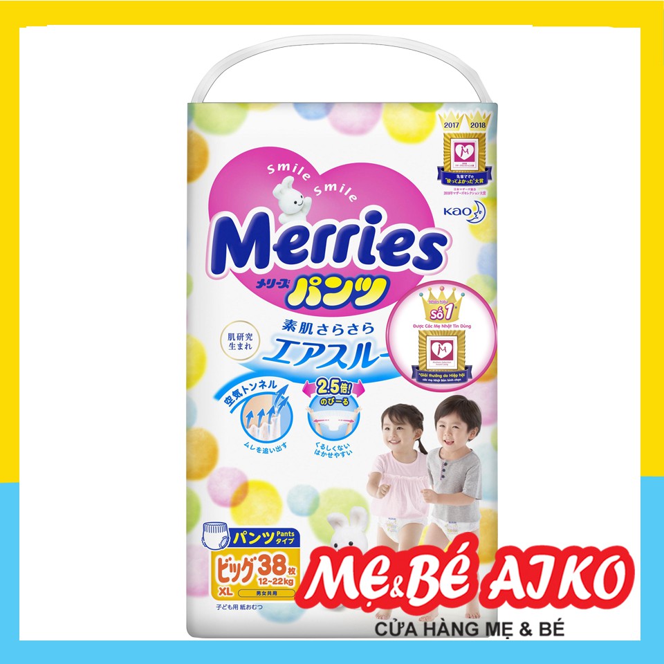 Tã/Bỉm quần merries Size XL38