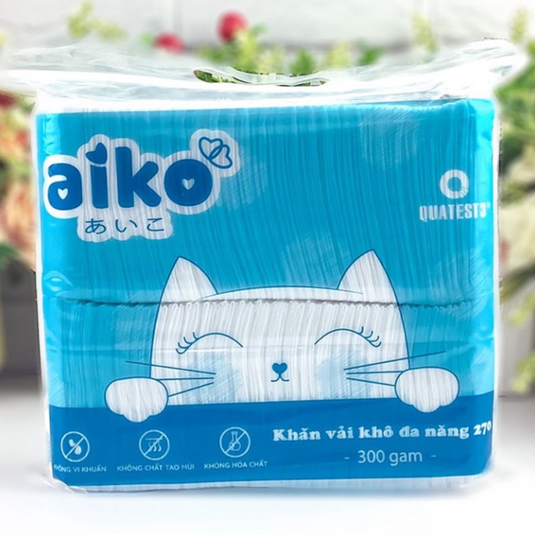 Khăn vải khô đa năng Aiko cho bé (270 tờ)
