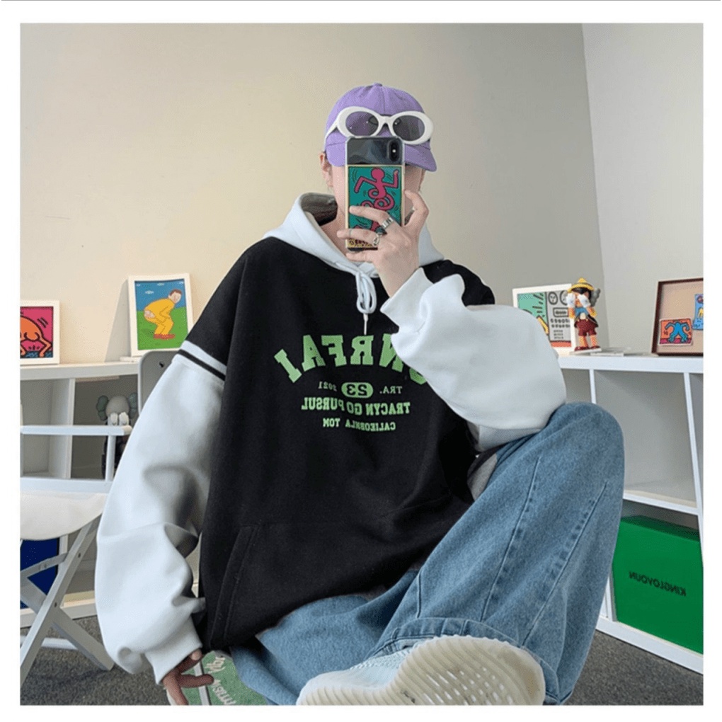 (FREE SHIP) ÁO KHOÁC HOODIE NAM PHỐI HAI MÀU  VIỀN TAY CÁ TÍNH SÀNH ĐIỆU PHONG CÁCH TK 2022