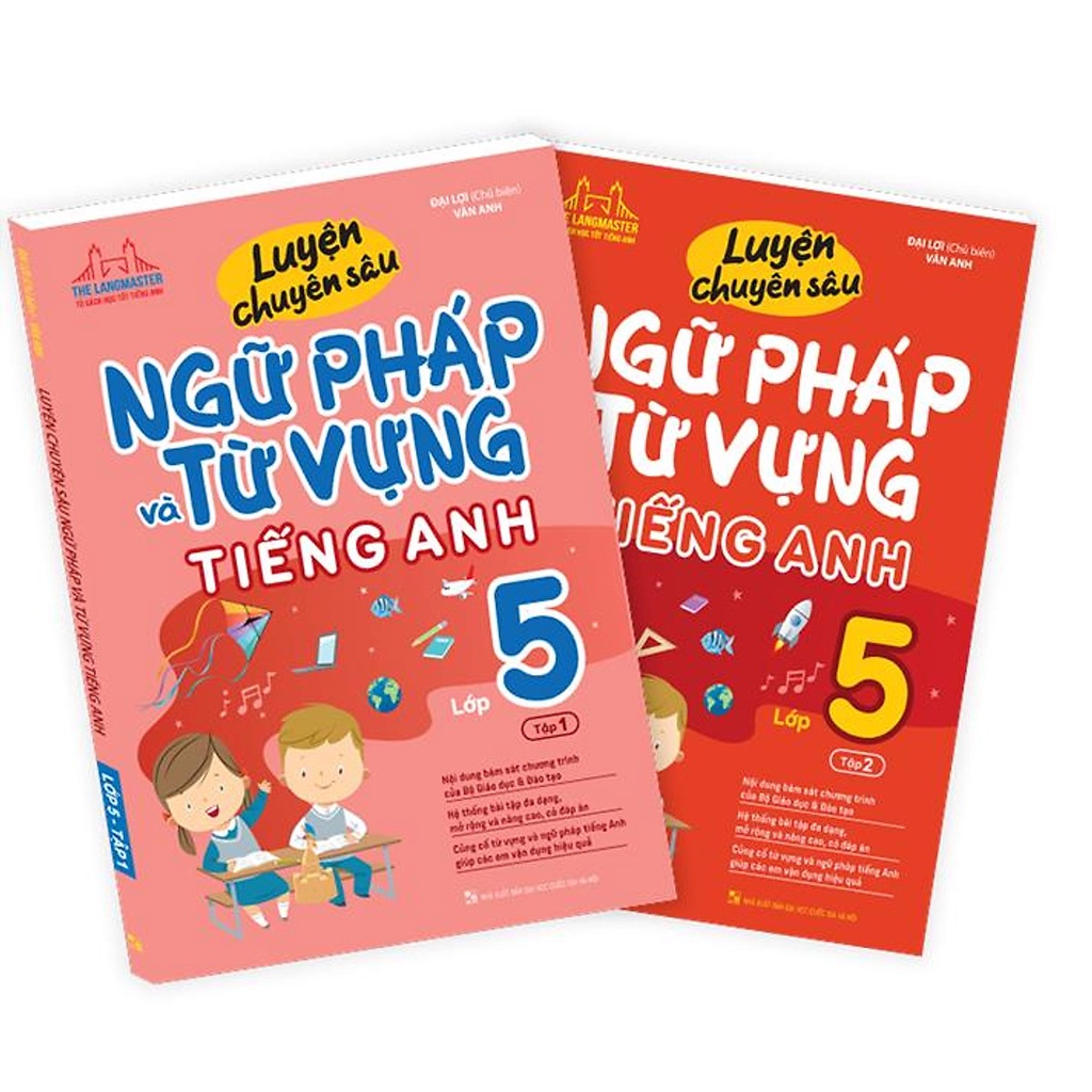 Sách - Combo Luyện chuyên sâu ngữ pháp và từ vựng tiếng anh lớp 5 (2 tập )