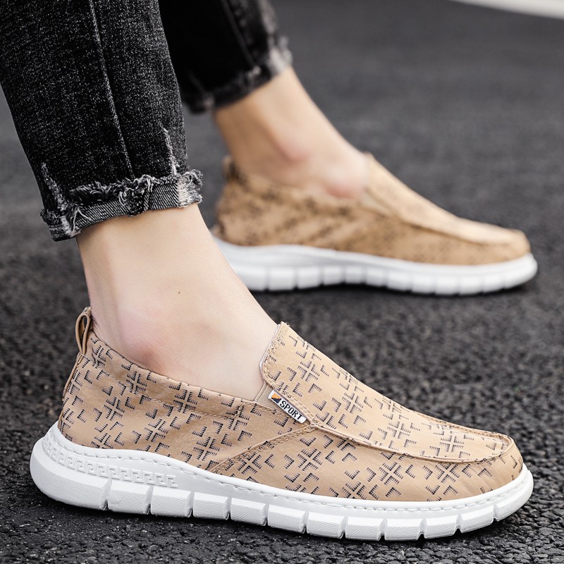 Giày lười nam mùa hè vải lụa đen mềm thoáng khí | BigBuy360 - bigbuy360.vn