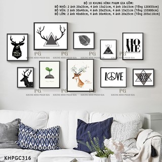 Khung Ảnh Treo Tường Phong Cách Trắng Đen Nghệ Thuật Tặng Kèm Bộ Ảnh Như Mẫu - Khung Hình Phạm Gia PGC316