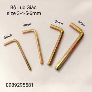 Combo 4 Lục Giác Size 3-4-5-6mm Vặn Ốc Gương Xe, Tháo Lắp Kệ Tủ