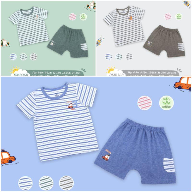 (6->18 tháng) Bộ cộc tay cài vai Dokma - vải sợi tre cao cấp, siêu mềm mát (DMB368)
