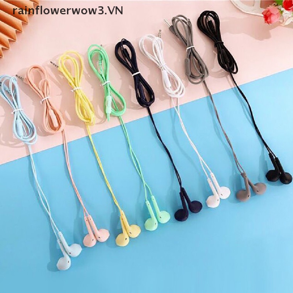 Tai Nghe Nhét Tai Có Dây 8 Màu Đầu Cắm 3.5mm Phong Cách Thể Thao