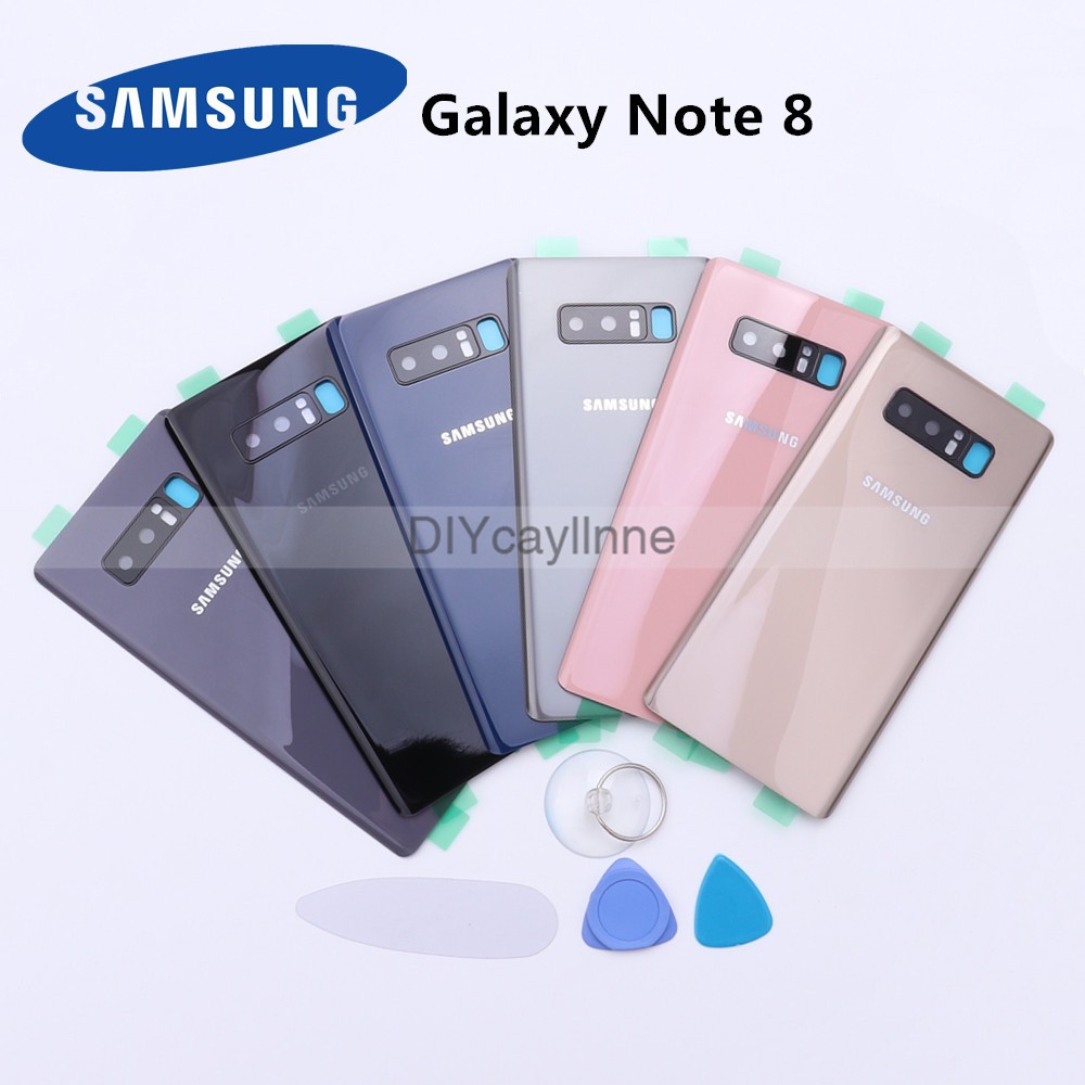Mới cho SAMSUNG Galaxy Note 8 Nắp kính mặt sau Ốp lưng cửa sau Hộp đựng có ống kính máy ảnh