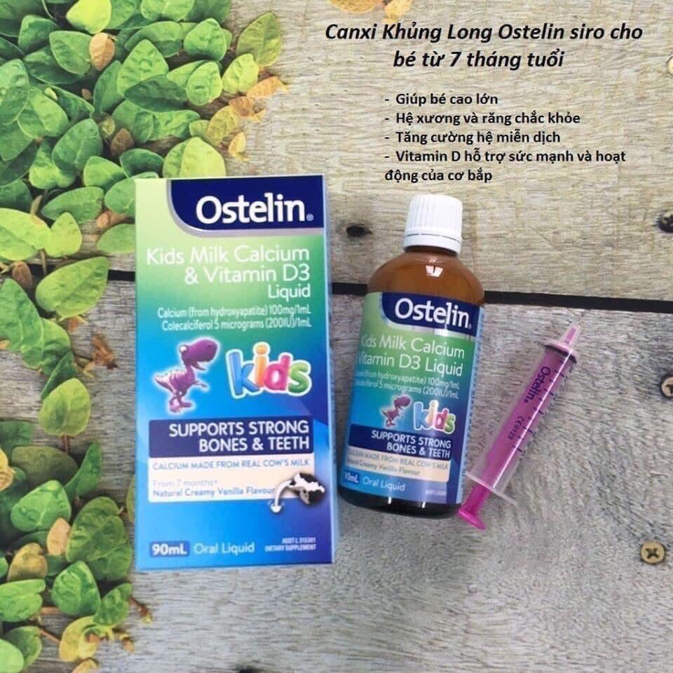 CANXI KẾT HỢP VITAMIN D3 OSTELIN MẪU MỚI NHẤT DẠNG NƯỚC 90ML DATE 2024