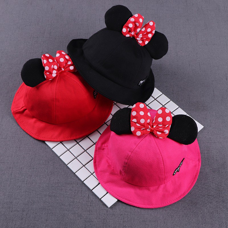 Mũ vành xoè hoạ tiết chấm bi đáng yêu cho bé