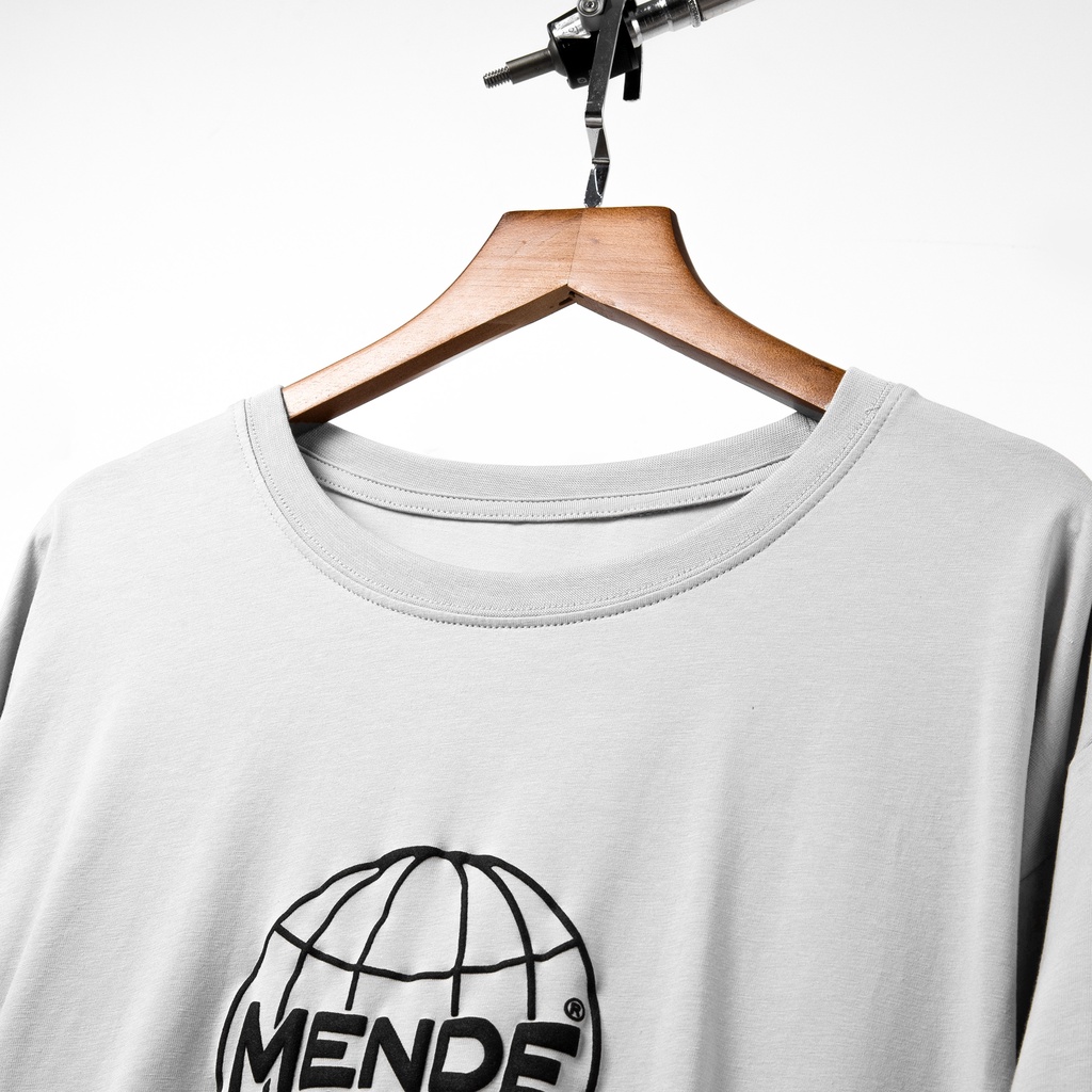 MENDE - Earth Tee Xám - Áo thun đơn giản màu xám hình trái đất