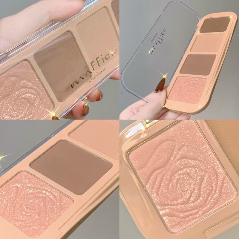 Phấn Tạo khối Bắt Sáng Hoa Hồng 4 ô Maffick Rose | BigBuy360 - bigbuy360.vn