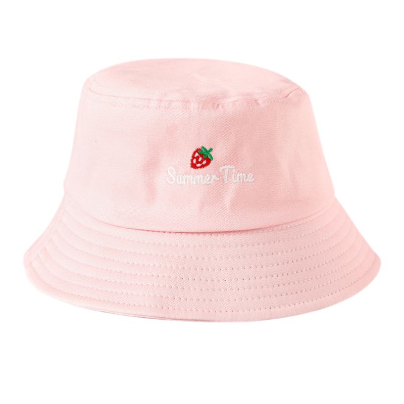 Nón Bucket Rộng Vành Thêu Chữ 22 Màu Tùy Chọn Thời Trang Mùa Hè Cho Nữ