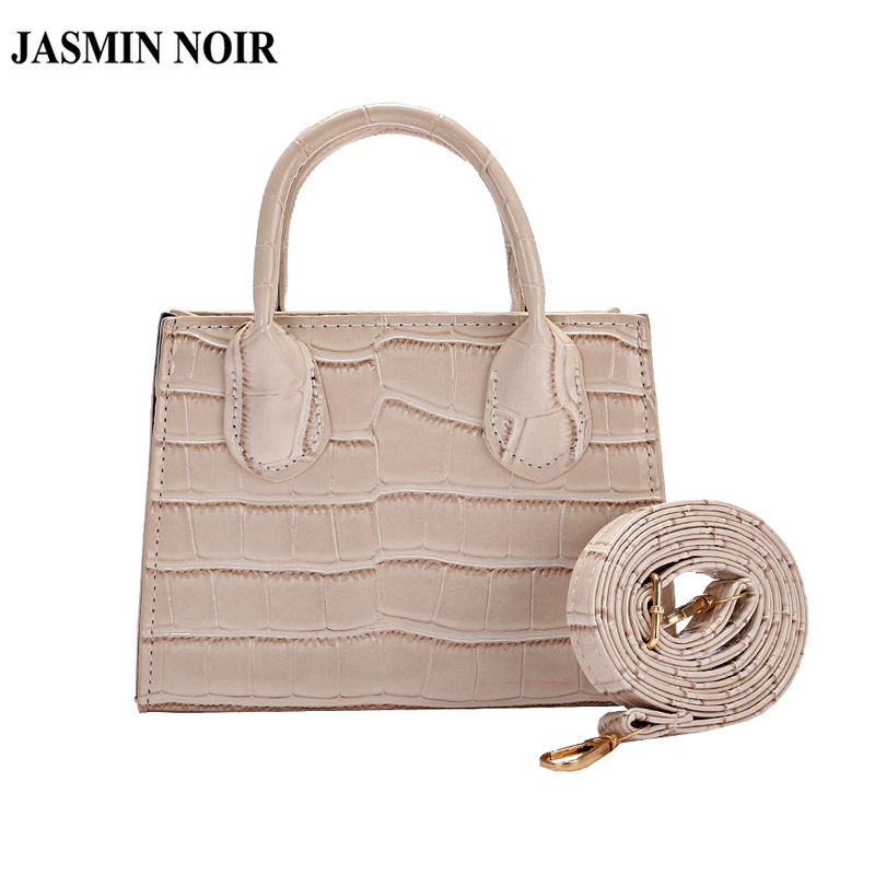 Túi xách tay JASMIN NOIR dáng vuông nhỏ họa tiết da cá sấu kiểu dáng đơn giản thời trang cho nữ