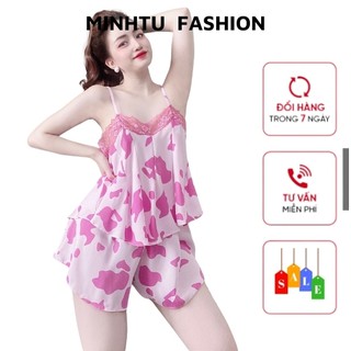 Đồ ngủ mặc nhà bigsize ❣️free ship❣️đồ bộ nữ lụa cao cấp <75kg