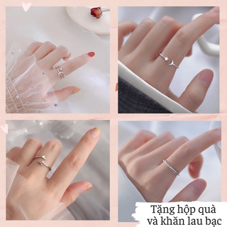 Set nhẫn bạc nữ thiết kế chất lượng bạc 925 cá tính thời trang phong cách trẻ Rosaria Accessories
