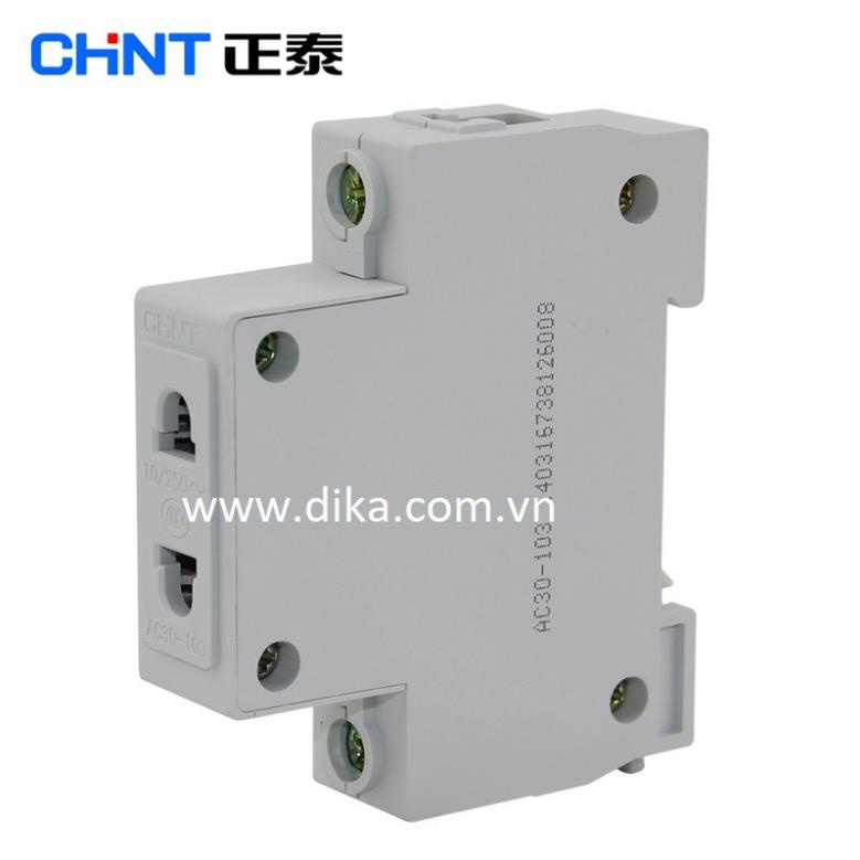 Ổ cắm cài thanh DIN 2 chấu chint AC30-103