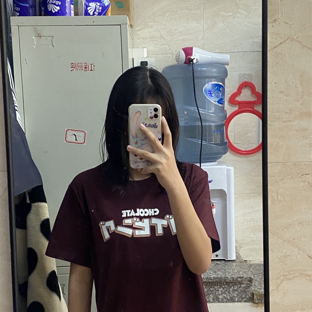 Áo phông đỏ đô Nelly chất cotton Unisex