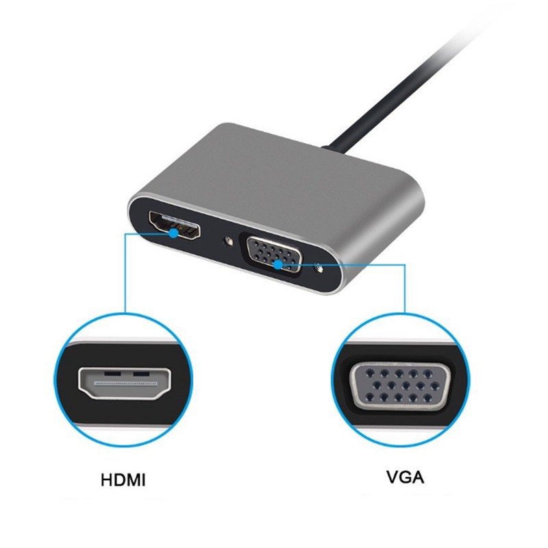 Bộ Chuyển Đổi Usb / Hdmi Hd 2 Trong 1 Sang Hdmi Vga Type-c To 4 K Type-c Vga