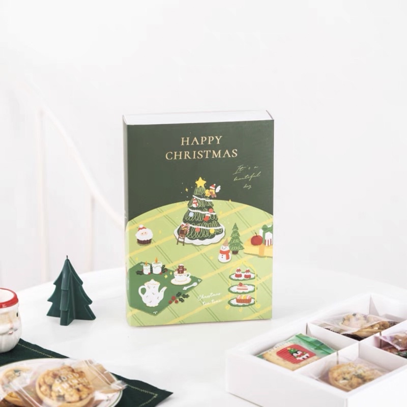 Hộp Đựng Bánh Kẹo / Bánh Trung Thu 6 Ngăn Kèm Túi Giấy - KAT Official Store