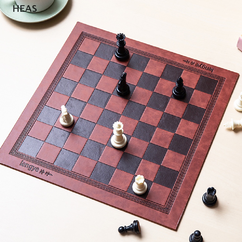 He Embossed Design PVC Leather International Chess Board Games Mat Checkers Pad id