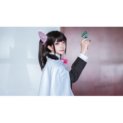 Wig/tóc giả cosplay Kanao Tsuyuri nâu đen Kimetsu no Yaiba demon slayer