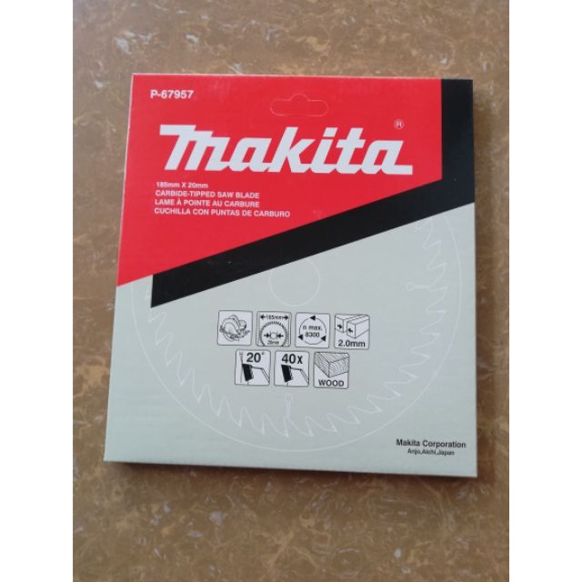 Lưỡi cưa gỗ-Lưỡi cắt gỗ 185mm-40 răng Makita Chính Hãng P67957