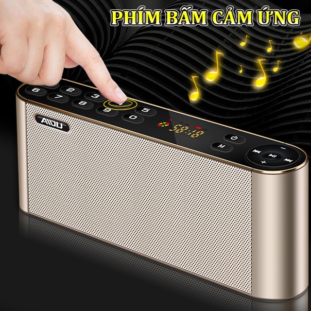 [HÀNG CAO CẤP] Loa Nghe Nhạc Bluetooth Không Dây Hifi AIDU Q8, Kiêm Đài FM, Phím Bấm Cảm Ứng Siêu Nhạy