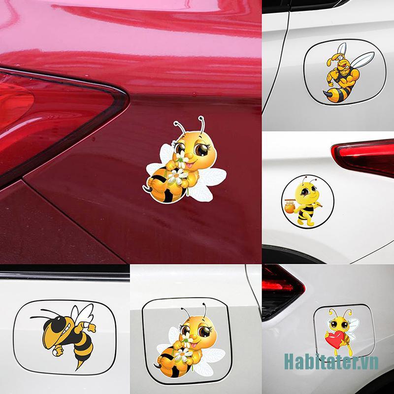 【Habitater】1Pc Lovely Little Bee PVC Car Sticker Auto Decor Waterproof Vinyl Decals