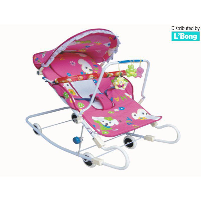 TPHCM - (Có mui, mùng và đồ chơi) Xe nằm đẩy nhún ăn bột Hoàng Thành KS13