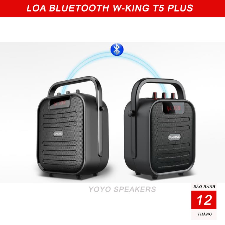 Loa bluetooth W-King T5 Plus 20W, loa karaoke Bluetooth kèm mic hát karaoke kèm mic 5.0 - Bảo hành 12 tháng