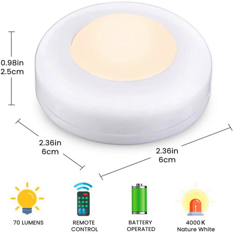 Bộ 3 bóng LED kèm điều khiển dán tường dùng cho phòng ngủ phòng khách phòng bếp nhiều màu sắc | BigBuy360 - bigbuy360.vn