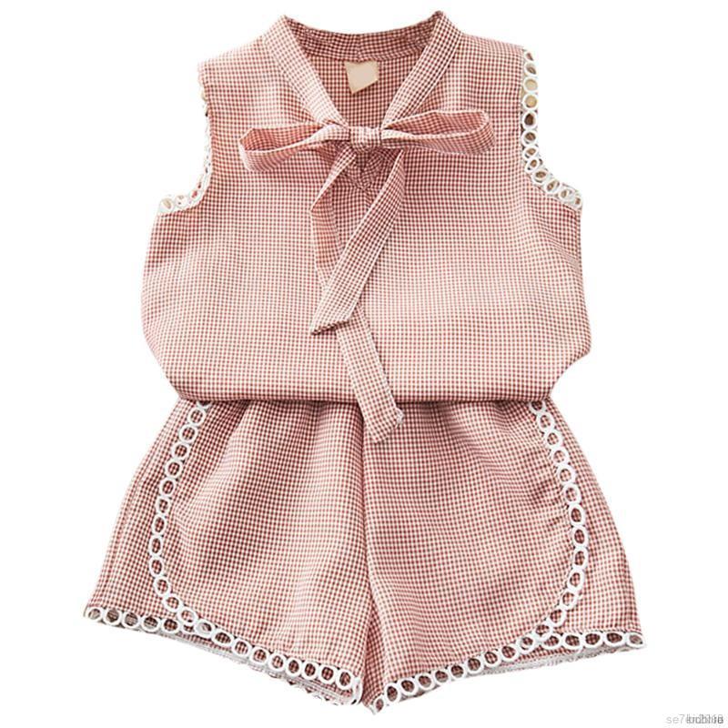 Bộ Áo Thun Sát Nách + Quần Short Cho Bé Gái