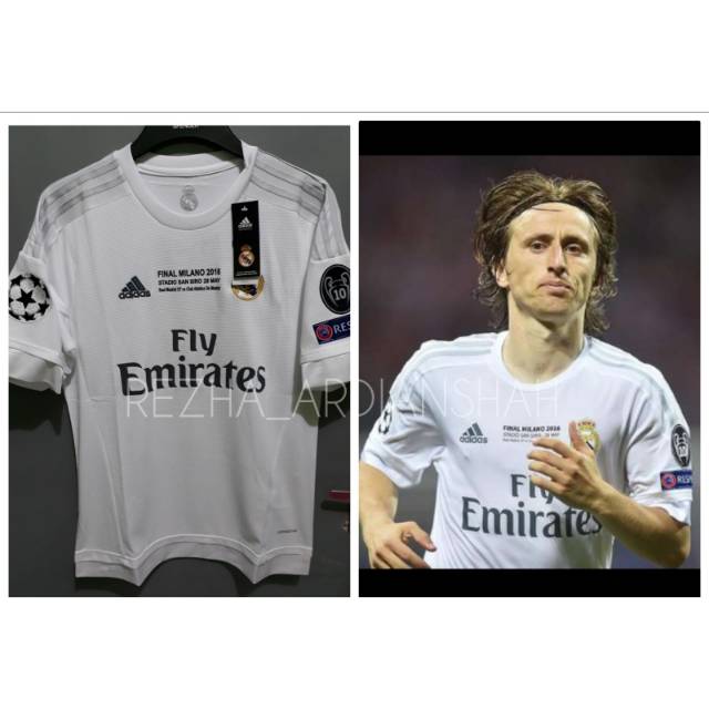 Áo Thun Jersey Real Madrid Final Milano 15 16 Madrid 2015 2016 Retro 13 14 12 11 2013 2014 2011 2012 2010