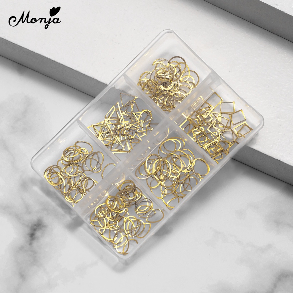 MONJA [Hàng mới về] Hộp Phụ Kiện Trang Trí Móng Tay 6 Ngăn
