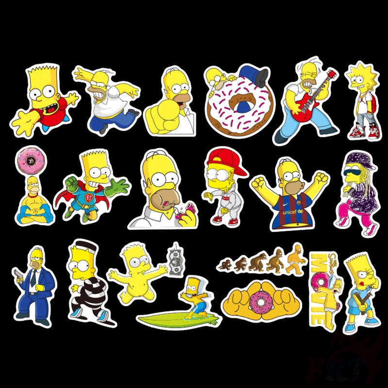 100Pcs/Set ❉ The Simpsons - Series A Giấy và decal dán tường ❉ Cartoon TV Show Mixed Laptop Skateboard Doodle Stickers