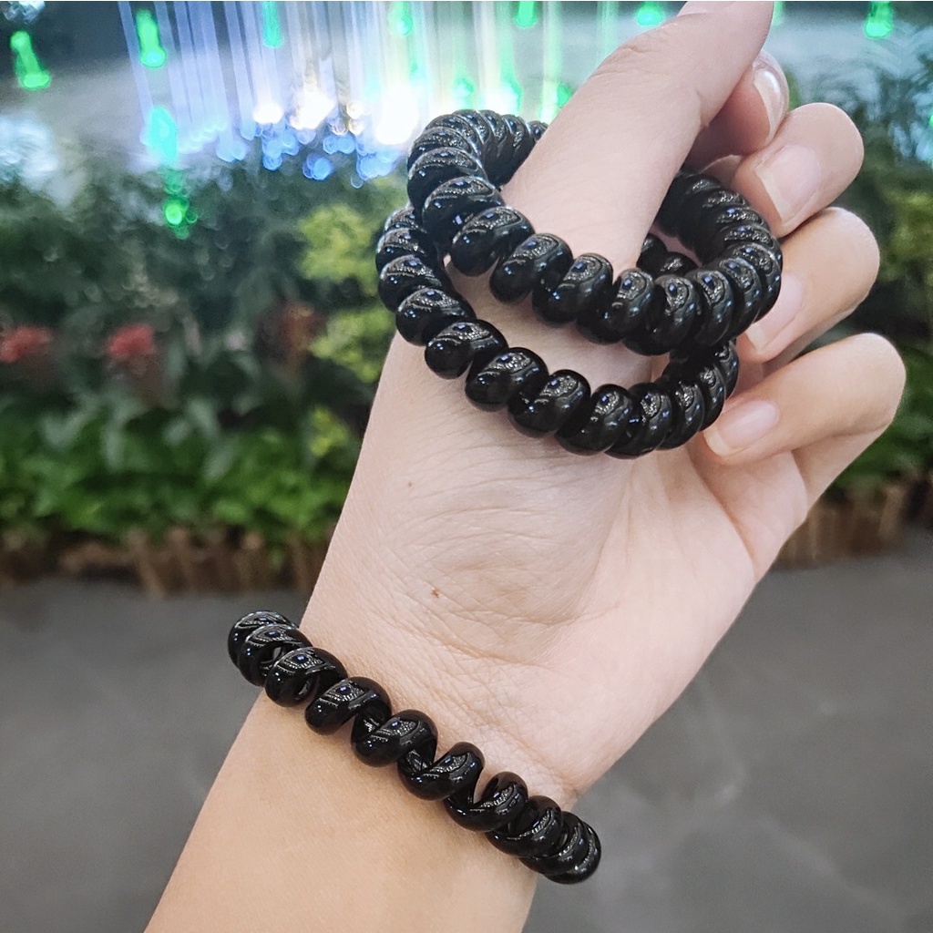 Cột Tóc Lò Xo Đen (có thể làm vòng tay móc khóa)