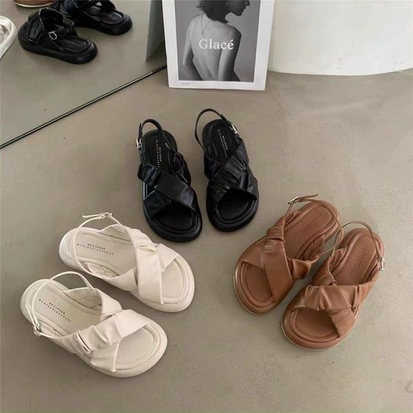 Sandal Nữ Quai Hậu Đế Bằng Đan Chéo Đế cao Cấp Hàn Quốc SD-0316-giaydepxinh.dangmi