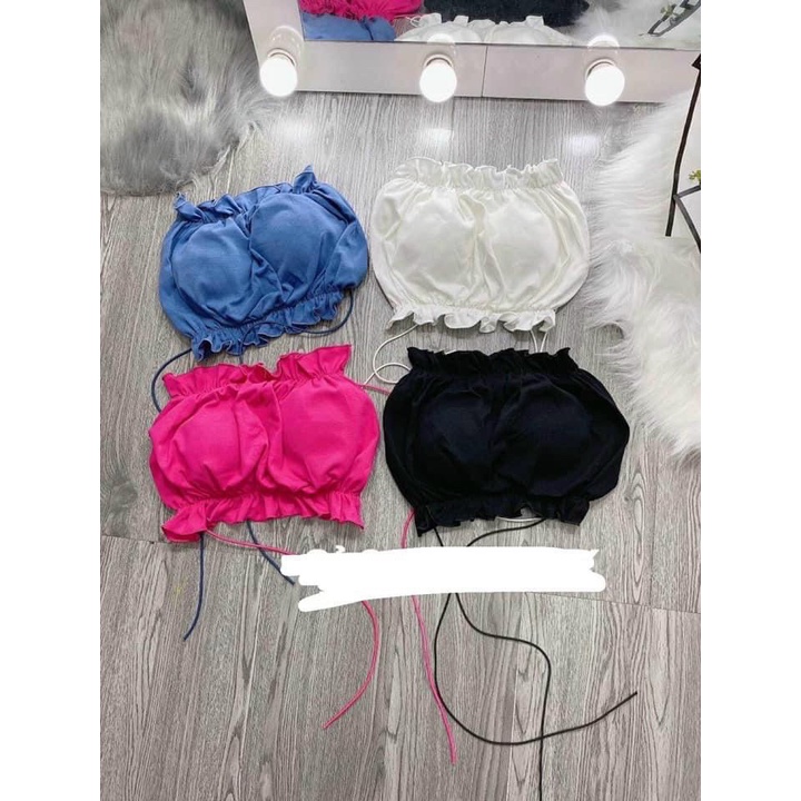 áo kiểu ống viền bèo đan dây bún lưng sexy